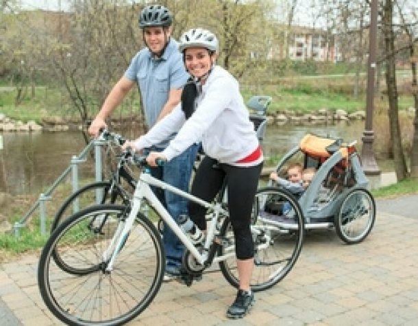 baby car seat in bike trailer