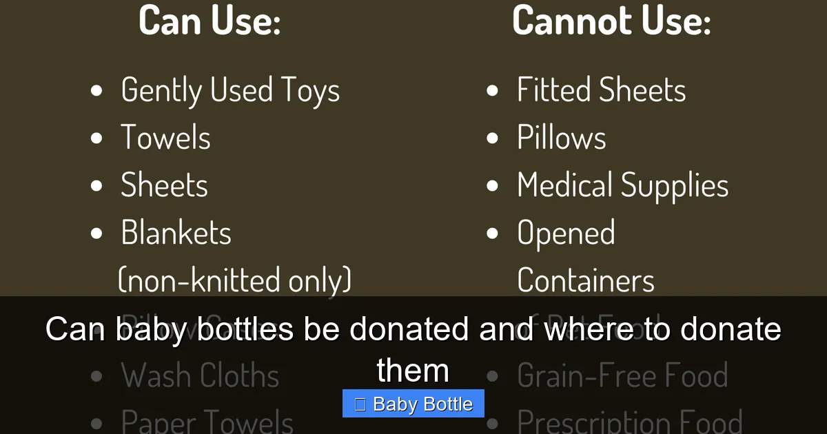 Can baby bottles be donated and where to donate them