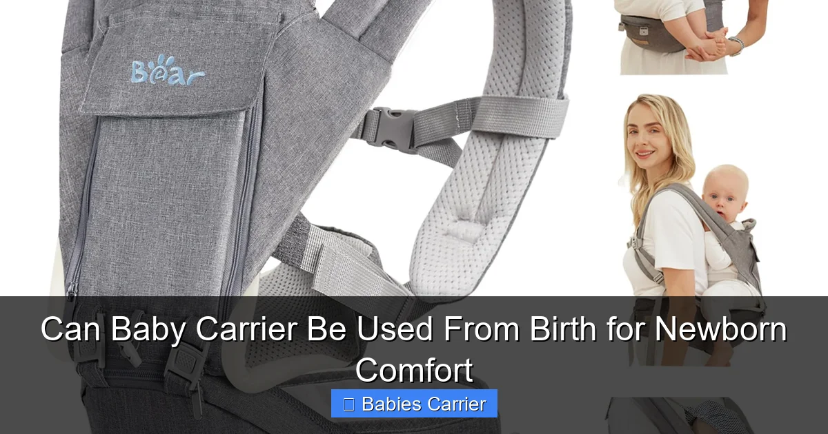 Can Baby Carrier Be Used From Birth for Newborn Comfort