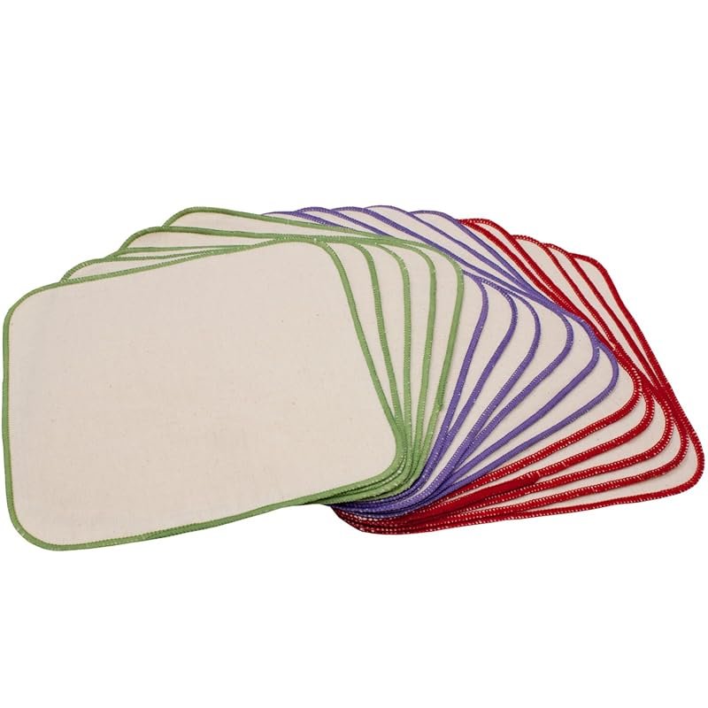 OsoCozy Flannel Baby Wipes Reusable Washable 15 Pack 100 percent Cotto