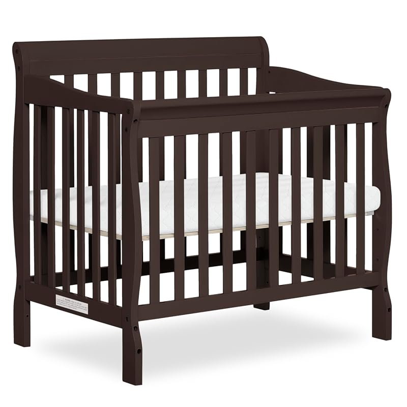 Dream On Me Aden 4-in-1 Convertible Mini Crib, Greenguard Gold & BSA,