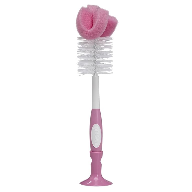Dr. Brown's sponge bottle brush with suction cup stand, scrubber and n
