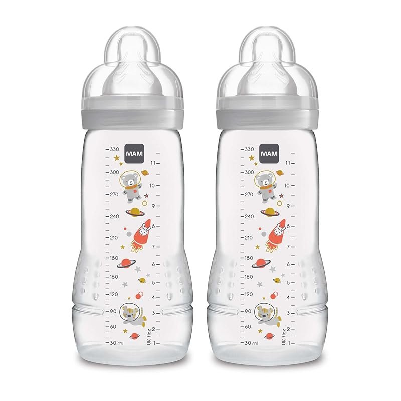 MAM Easy Active 11oz Baby Bottle Fast Flow SkinSoft Nipple Leak Proof 