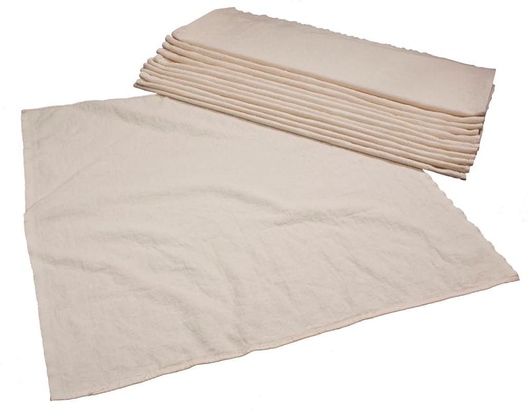 OsoCozy Organic Flat Cloth Diapers Dozen 27 by 30.5 One-Layer Soft Dur