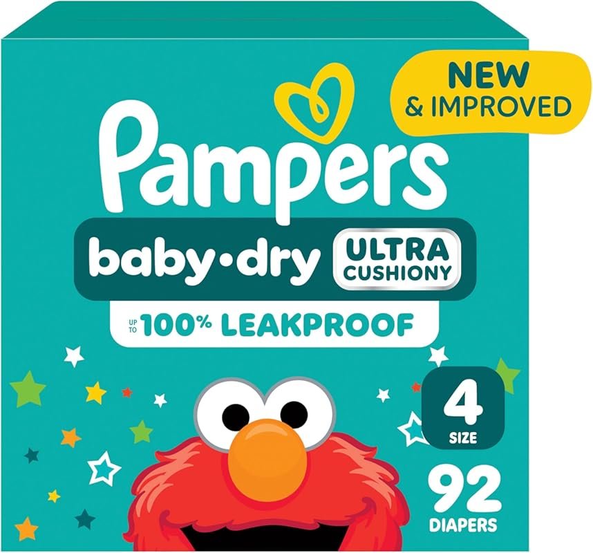 Pampers Diapers - Baby Dry - Size 4, 92 Count, Absorbent Disposable In