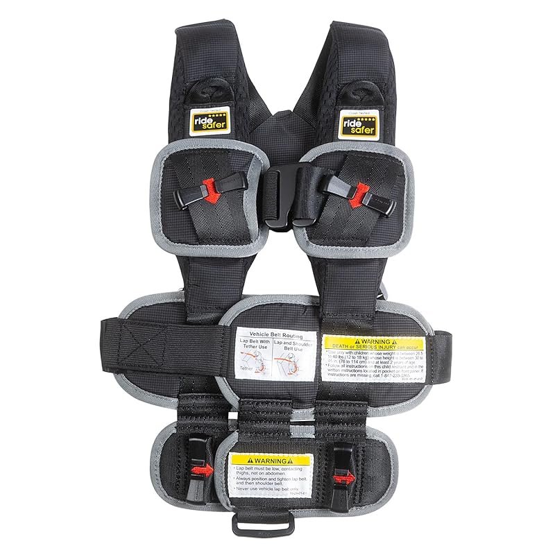 RideSafer Extra Small (XS) Portable Car Seat, Black, Lightweight Trave