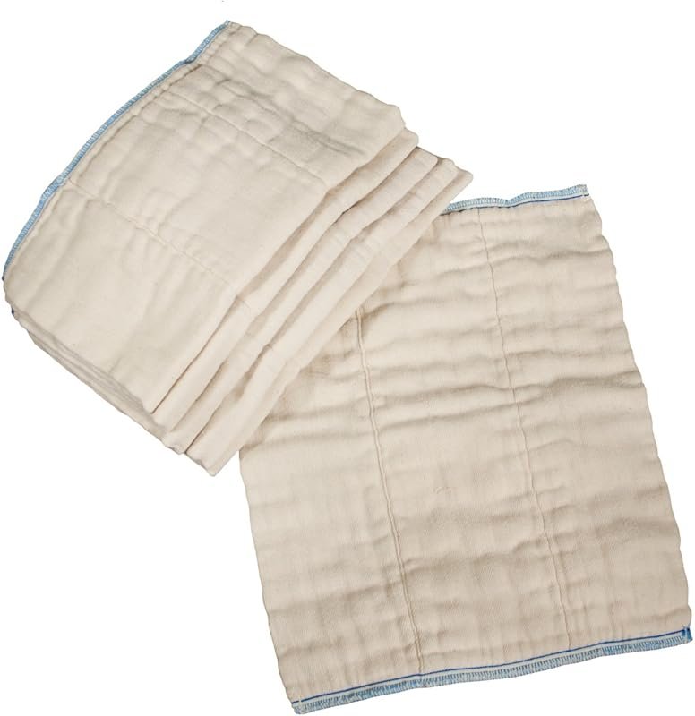 OsoCozy Unbleached Prefold Cloth Diapers 100 percent Cotton Soft Durab