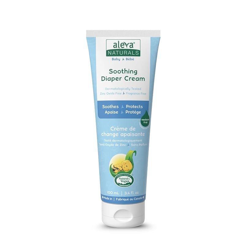 Aleva Naturals Soothing Baby Diaper Cream fragrance free with organic 