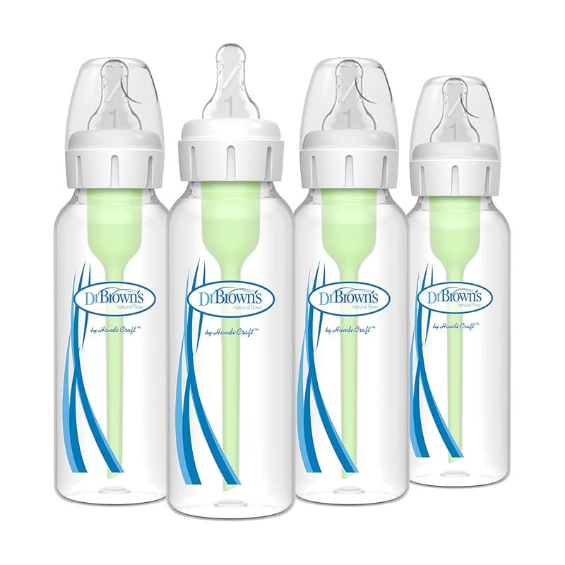 Dr. Brown's Natural Flow Anti-Colic Narrow 8 oz Bottles with Level 1 S