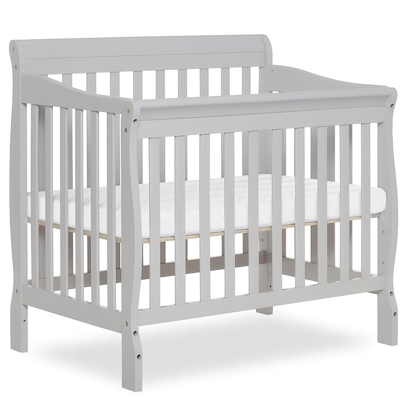 Dream On Me Aden 4-in-1 Convertible Mini Baby Crib, GREENGUARD Gold &
