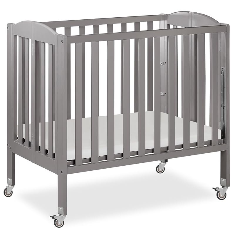 Dream On Me 3-in-1 Mini Crib Grey β GREENGUARD Gold, Changer & Playpen