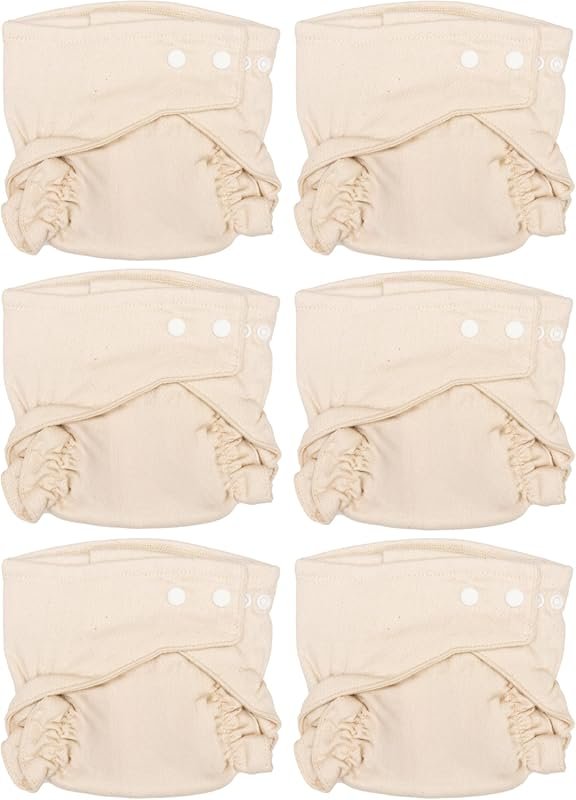 Osocozy Fitted Cloth Diapers Six Pack Two Sizes, 100 percent Cotton Bi