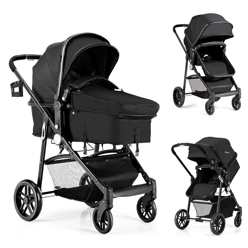 BABY JOY Baby Stroller, 2 in 1 Convertible Carriage Bassinet to Stroll