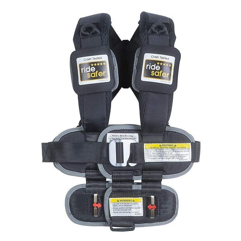 RideSafer Compact Lightweight Travel Car Seat, Small Portable Child Sa