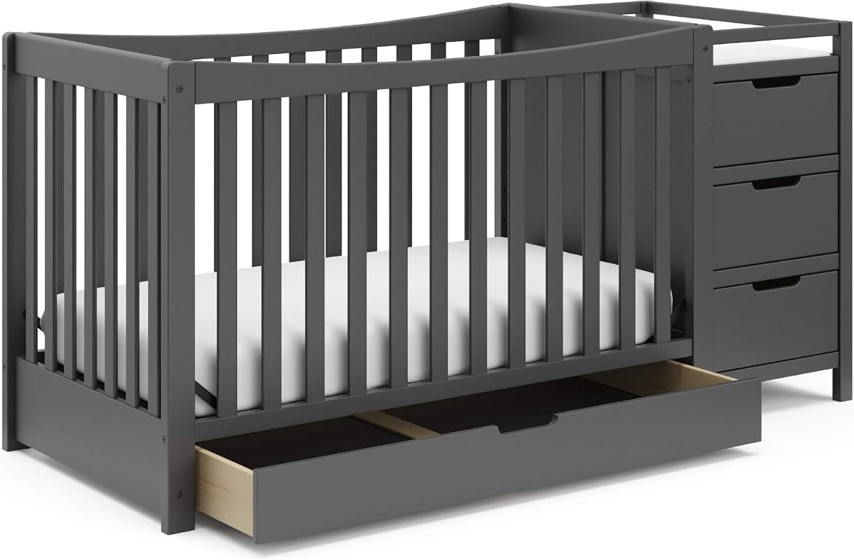 Graco Remi 4-in-1 Crib & Changer, Greenguard Gold, Fits Mattress, Conv