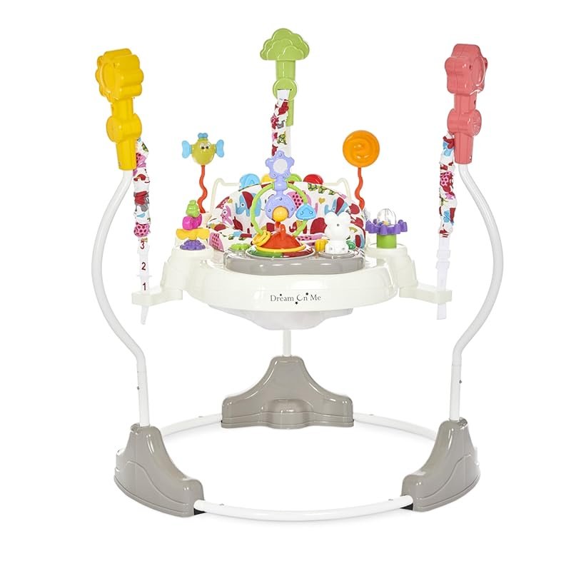 Dream On Me Zany 2-in-1 Baby Activity Center and Bouncer with Fun Elep