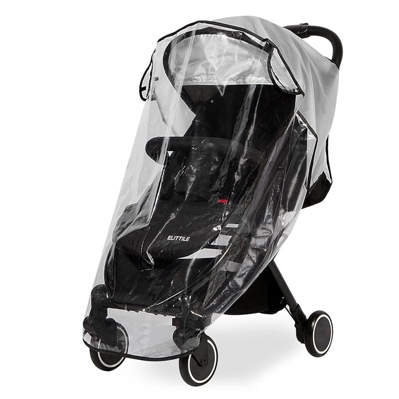 Clear Stroller Rain Cover and Weather Shield for Wind, Rain, and Snow 