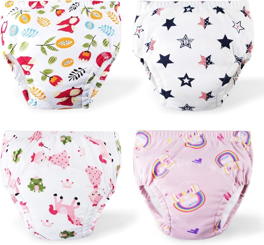 Toddler Potty Training Pants 4-Pack Cotton Training Underwear Sizes 2T