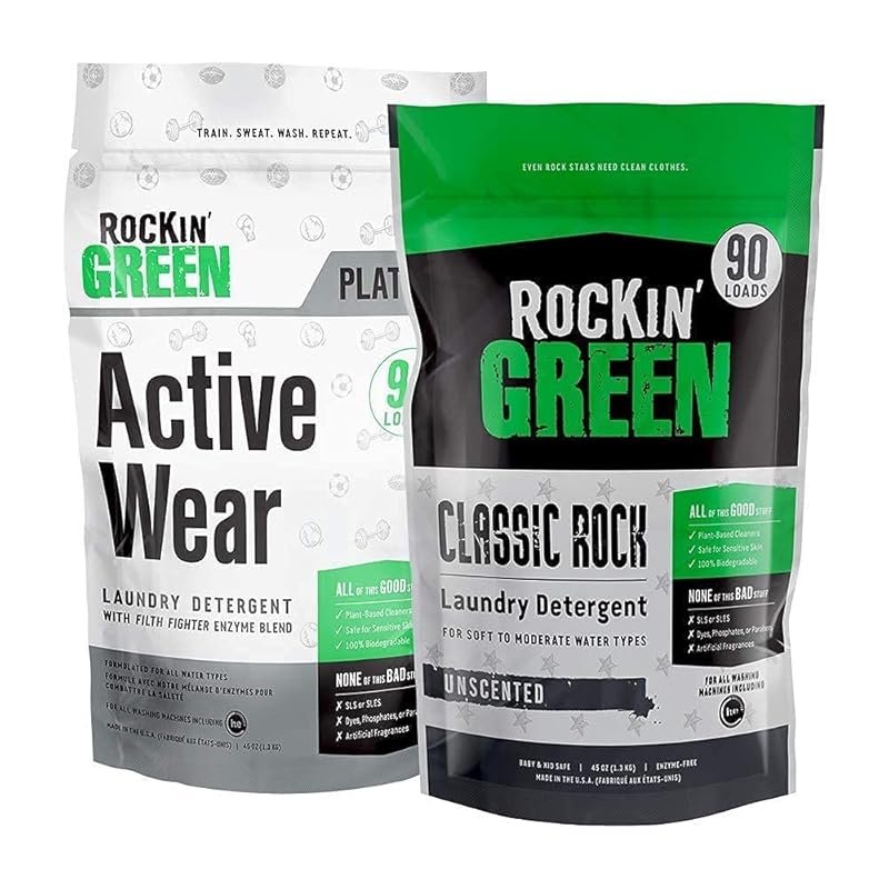 Rockin Green Classic Rock unscented laundry detergent powder 45oz bund
