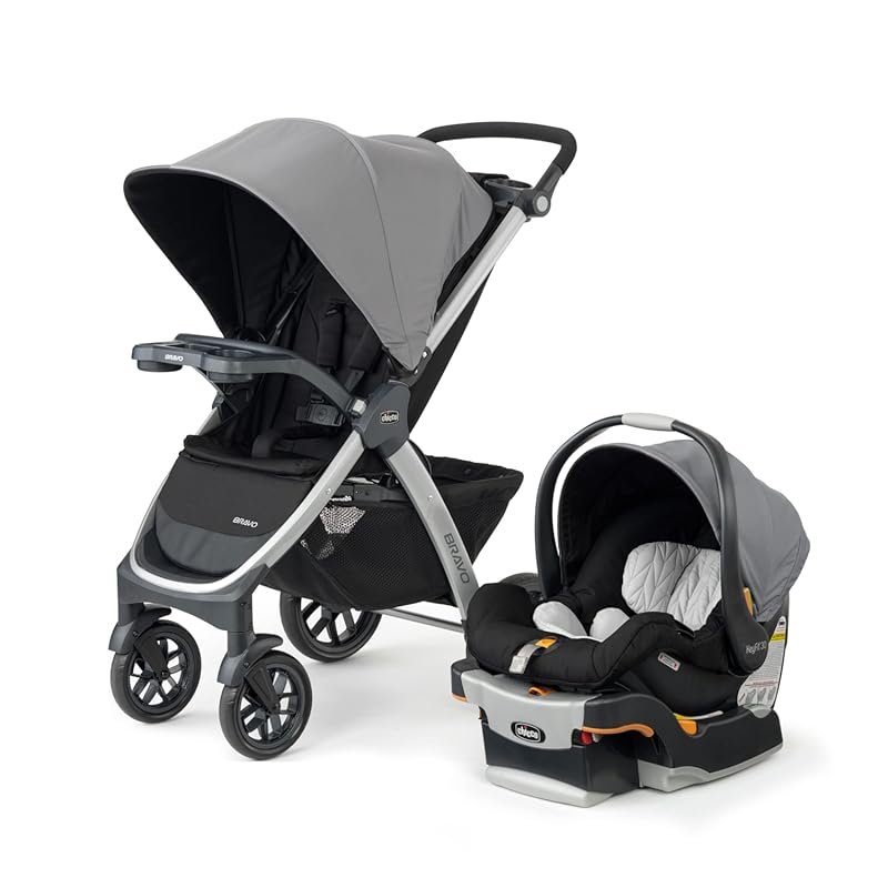 Chicco Bravo 3-in-1 Trio Travel System with Quick-Fold Stroller and Ke