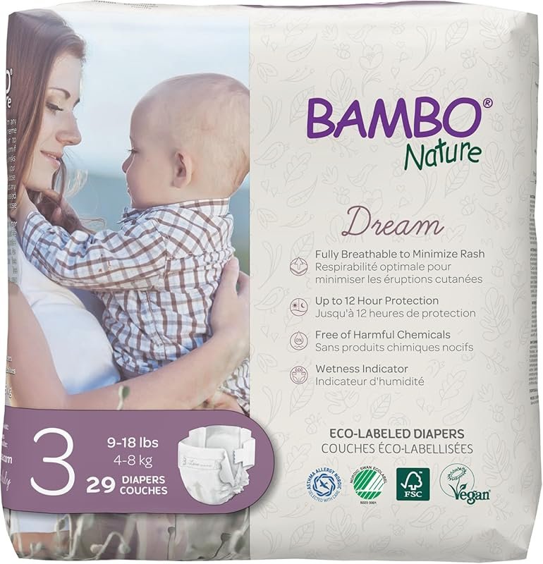 Bambo Nature Hypoallergenic Baby Diapers, Eco-Labelled Sustainable Dia