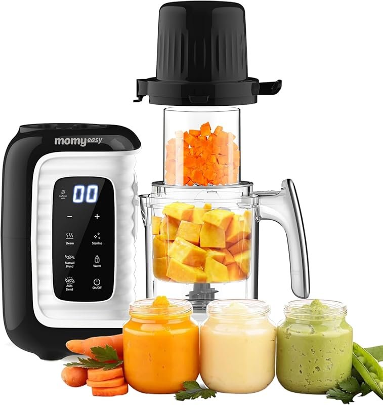 MOMYEASY Baby Food Maker with Steamer, Blender, Bottle Warmer, and Tou