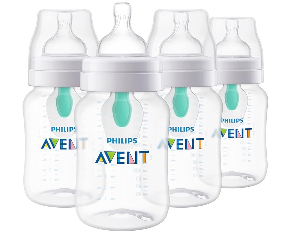 Philips Avent anti colic AirFree bottle 9 oz with Flow 2 nipples, 1 mo