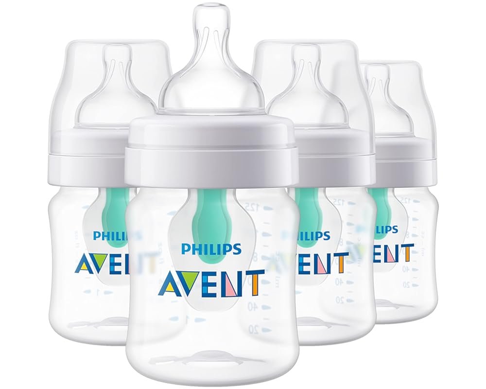Philips Avent Anti-Colic 4oz Baby Bottles with AirFree Vent and Flow 1
