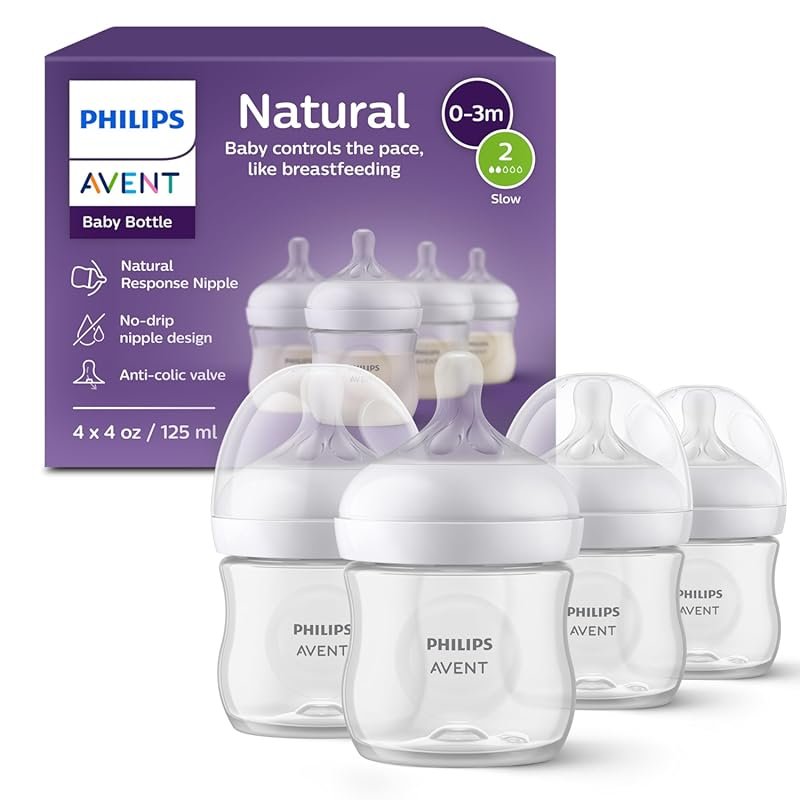 Philips Avent Natural Baby Bottles with Natural Response Nipples Slow 
