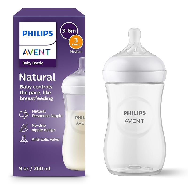 Philips Avent Natural Baby Bottle with Natural Response Nipple Medium 