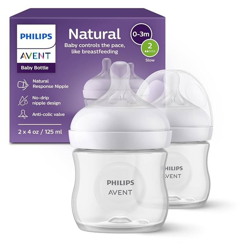 Philips Avent Natural baby bottles with Natural Response slow flow 2 n