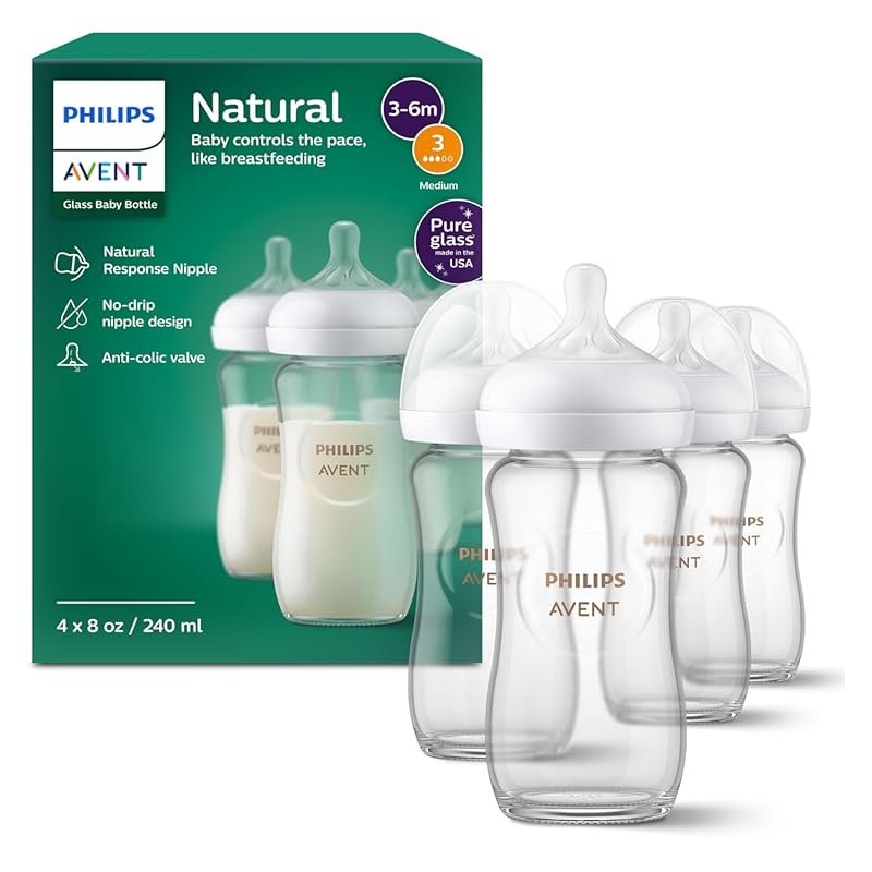 Philips Avent Natural glass baby bottles with Natural Response medium