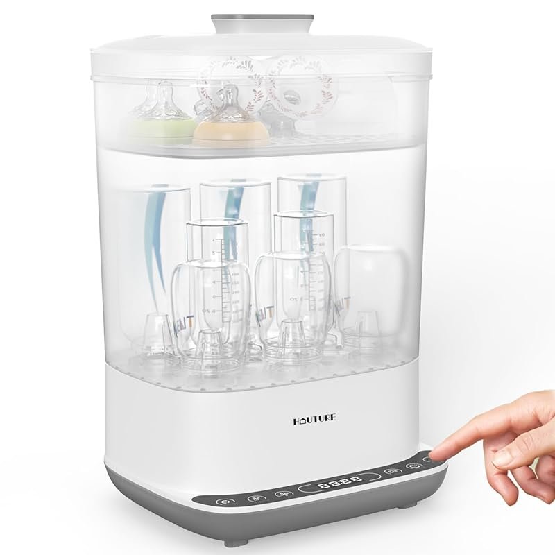 HAUTURE 6-in-1 Electric Steam Bottle Sterilizer and Dryer holds ten bo