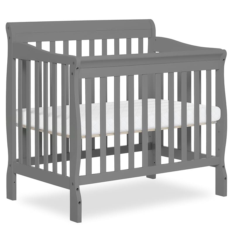 Dream On Me Aden 4-in-1 Mini Crib Grey β GREENGUARD Gold, JPMA, Non-To