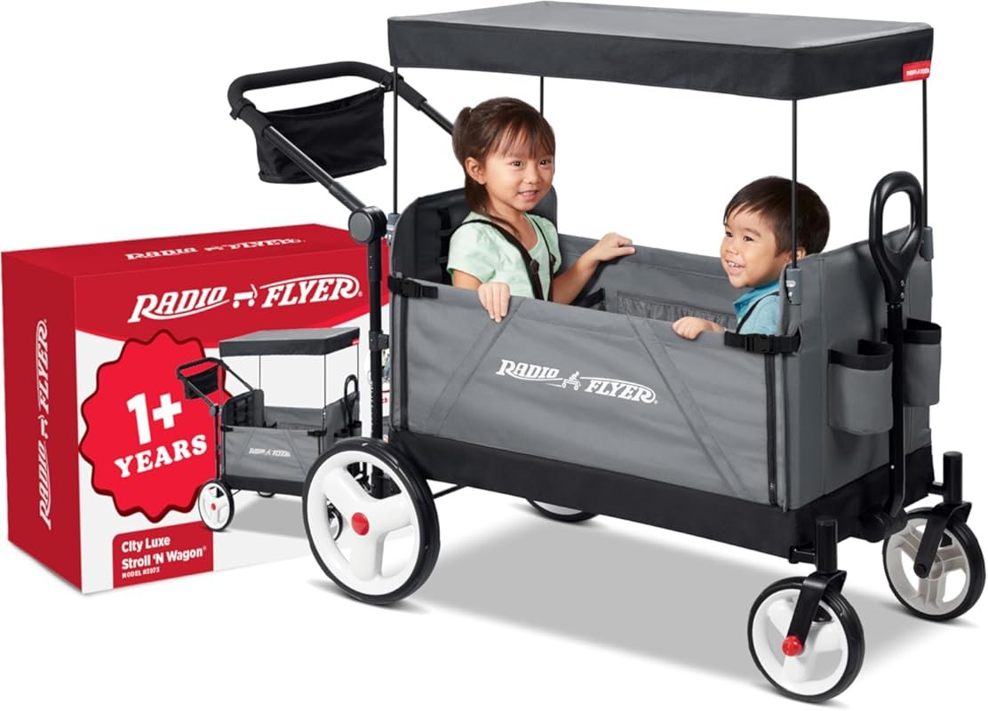 Radio Flyer City Luxe All-Terrain Stroller Wagon with Push or Pull Fun
