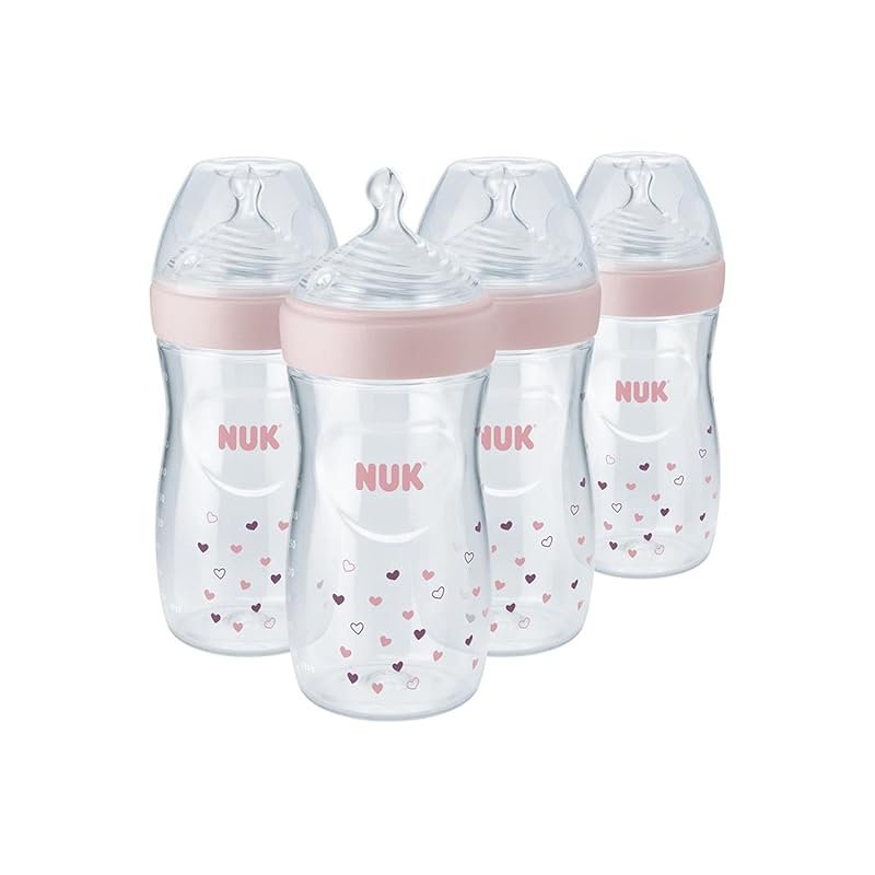 NUK Simply Natural Baby Bottle with SafeTemp Soft Nipple Supports Feed