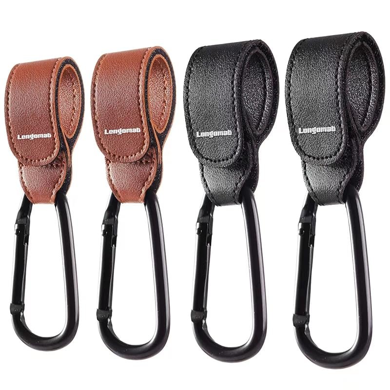 4 Pack Universal Baby Stroller Hooks for Hanging Diaper Bags on Stroll