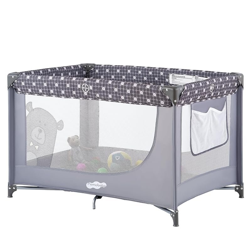 Pamo Babe Compact Pack and Play: Lightweight Foldable Travel Crib with