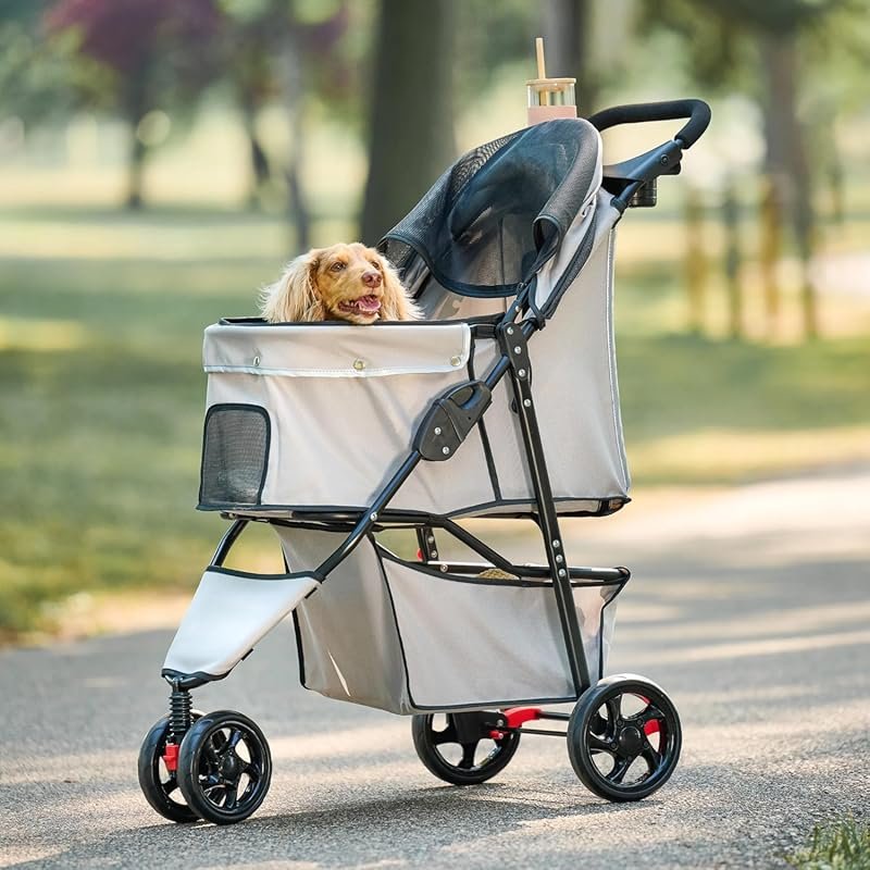 The Carlson Pet Stroller Features 360-Degree Swivel Wheels and Reflect