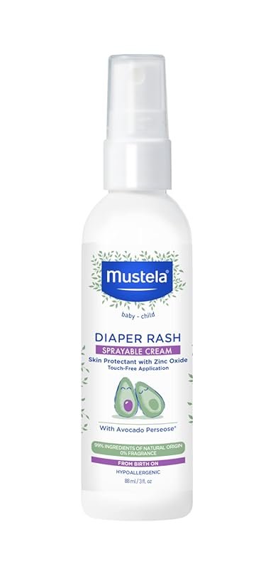 Mustela Baby Diaper Rash Cream Spray Touch Free Protectant with Zinc O