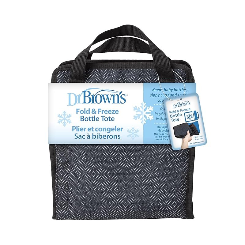 Dr Brown Fold and Freeze Bottle Tote Insulated Cooler Bag Holds Six Ba