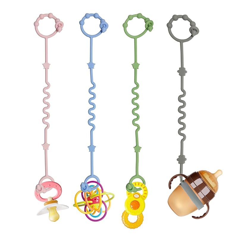 RTMOK Silicone Toy Straps and Pacifier Clips for Strollers, Car Seats,