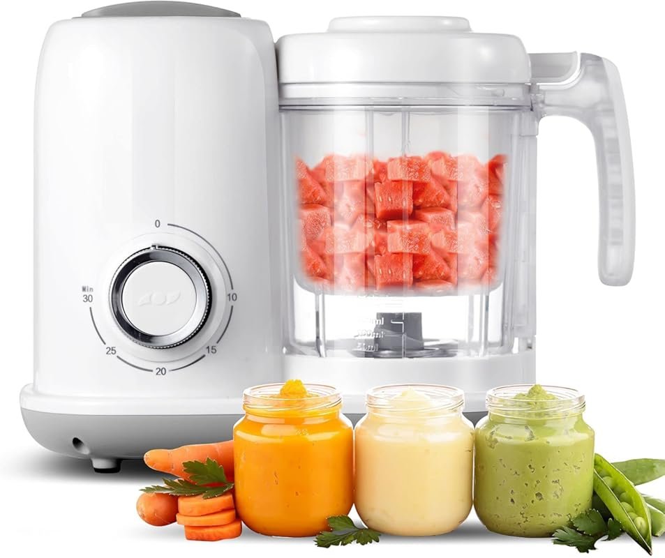 AMZBABYCHEF 4-in-1 Baby Food Maker with Steamer, Blender, and Dishwash
