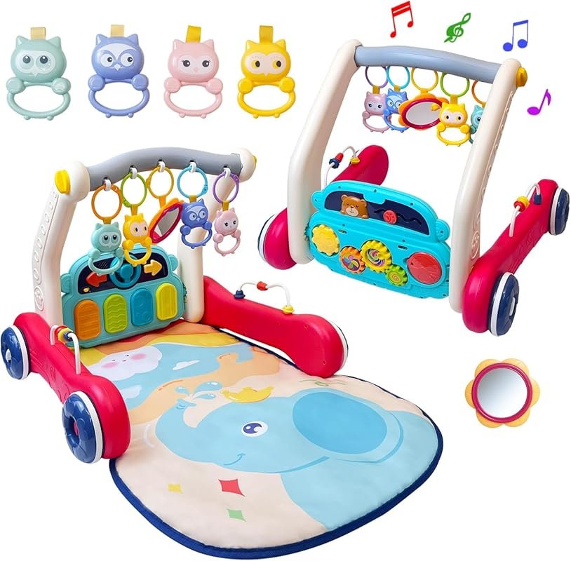 Cuterabit Baby Gym Play Mat & Baby Walker, Baby Activity Center with M