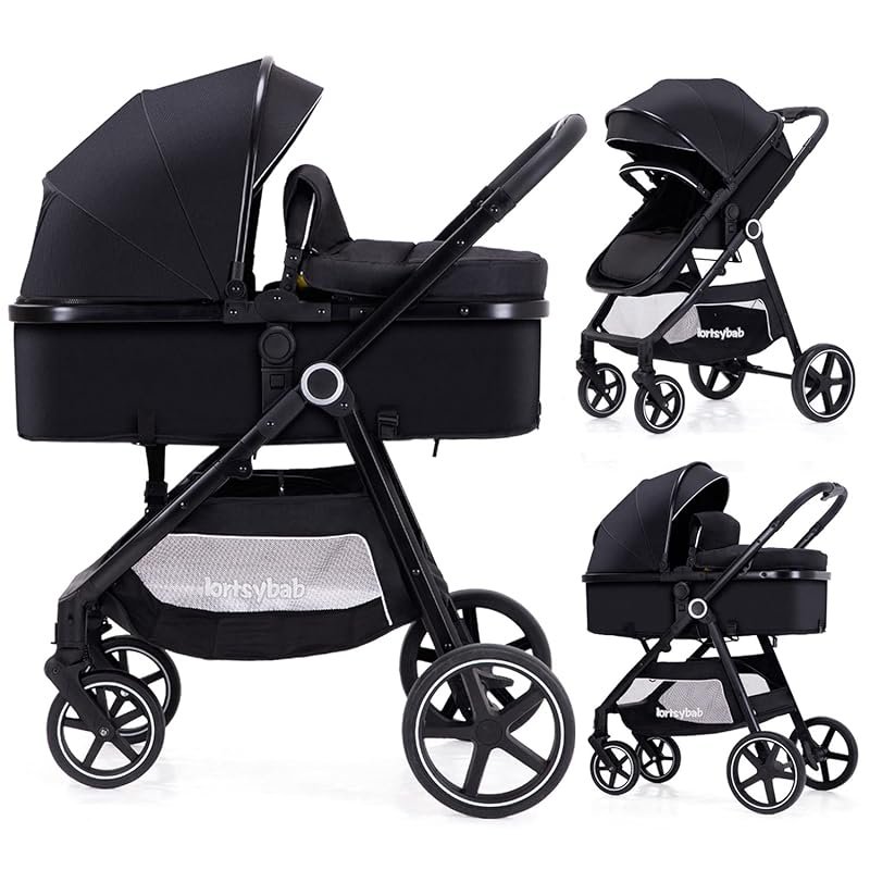 Lortsybab 2-in-1 Baby Stroller is a folding pram with reversible seat 