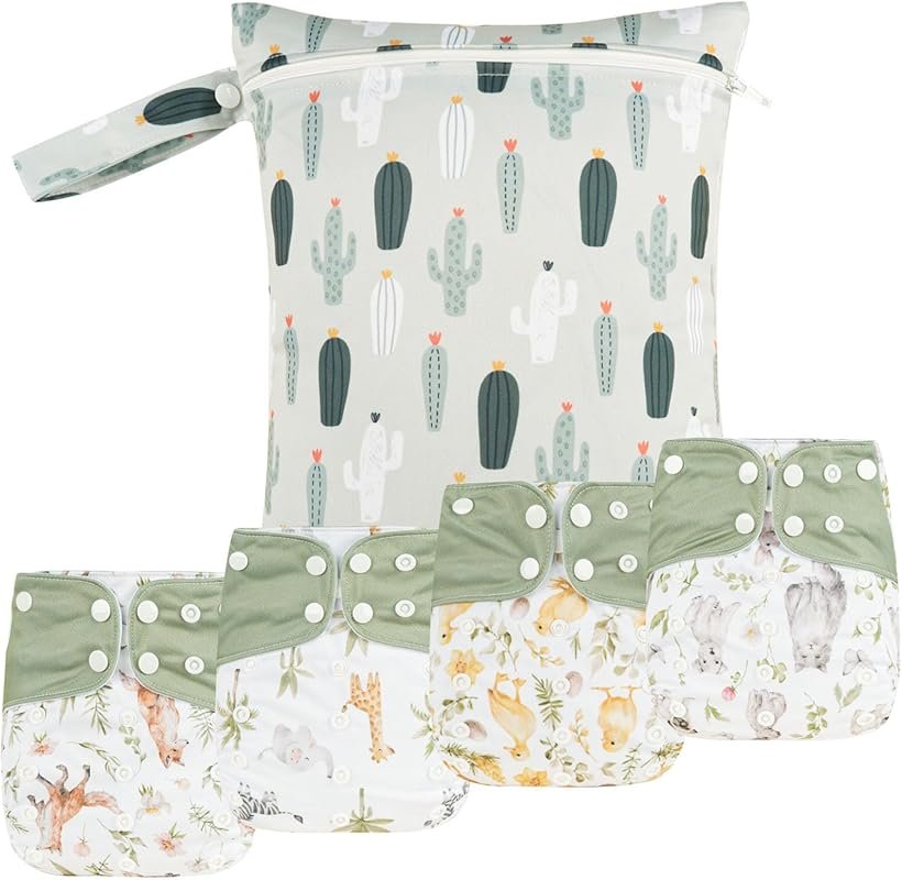 HappyFlute Newborn Pocket Cloth Diapers 9 Set Adjustable Reusable 6 to