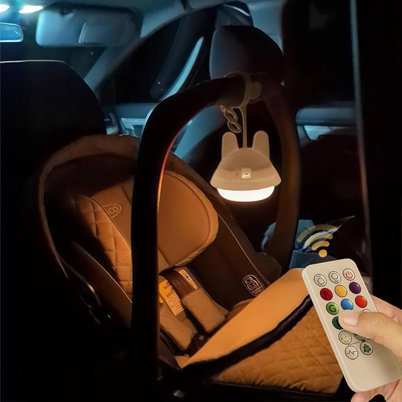 Portable Rechargeable Night Light for Baby Car Seat and Nursery, 9 Col