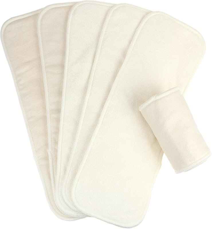 Mama Koala 6 Layer Natural Cotton Cloth Diaper Inserts Adjustable Reus