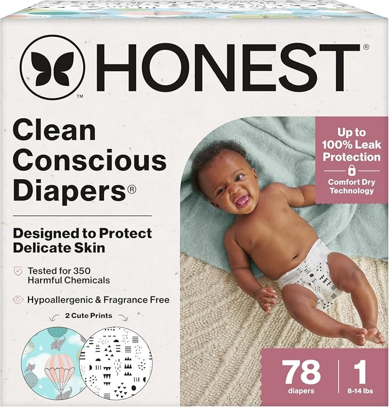 The Honest Company Comfort Dry Disposable Diapers Size 1 8 to 14 pound