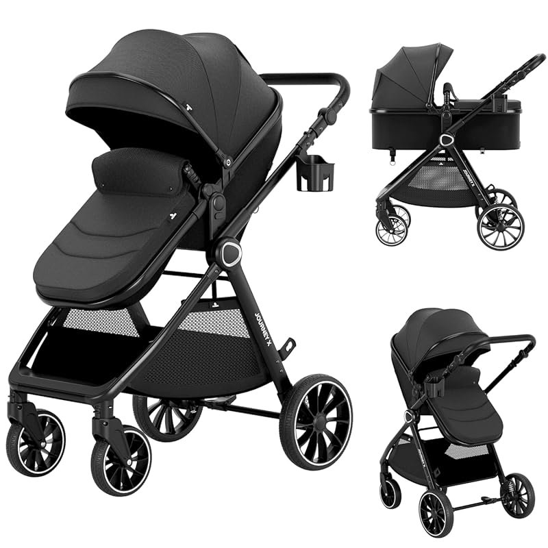 Accombe 2-in-1 Baby Stroller with Convertible Bassinet for Infants fro